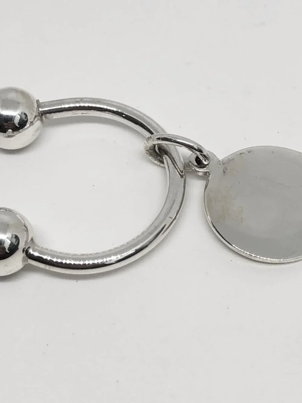 Tiffany & Co Sterling Silver 925 Circle Tag Key Ring Keyring Keychain Horseshoe